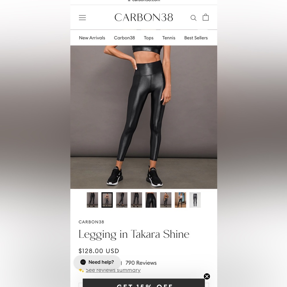Carbon38 Tamara shine leggings sz m